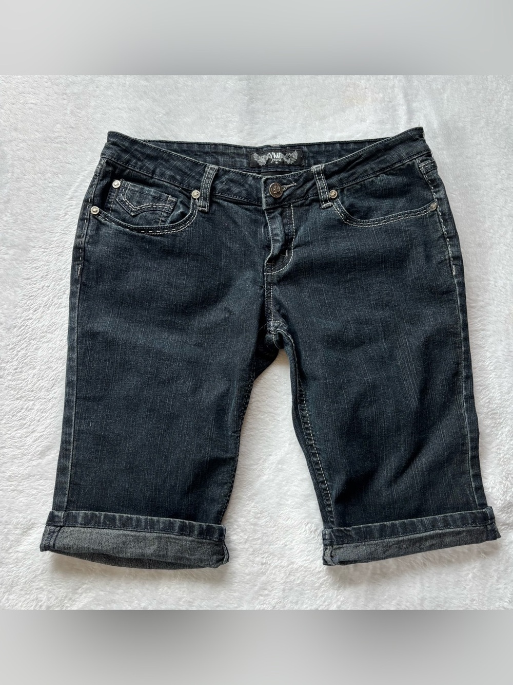 YMI Dark Wash Denim Bermuda Shorts